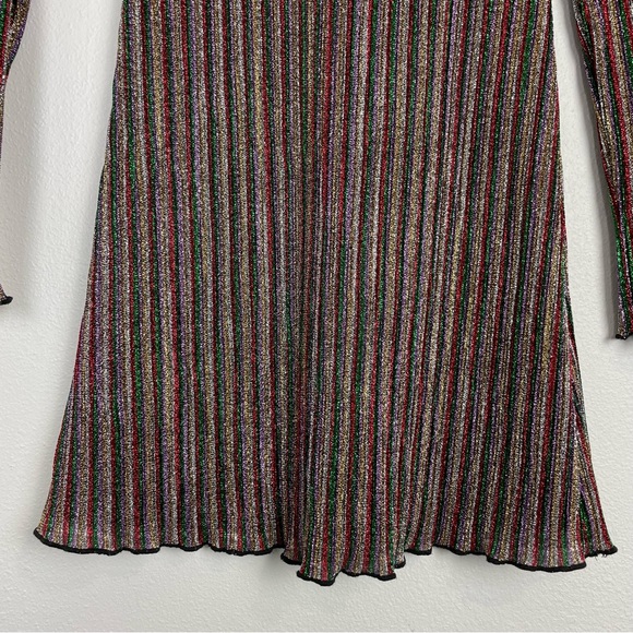 Kimchi Blue Melody Stripe Shimmer Mini Dress | Size Small - Picture 5 of 13